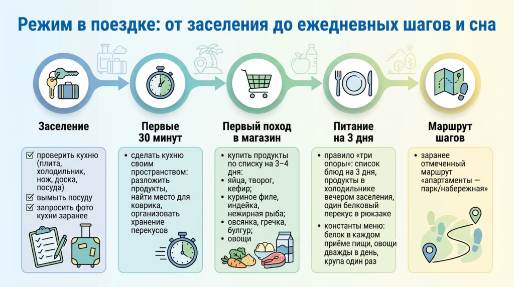 Режим в поездке